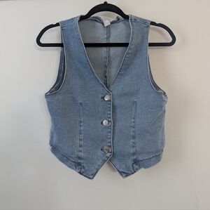 Forever 21 Light Blue Denim Vest